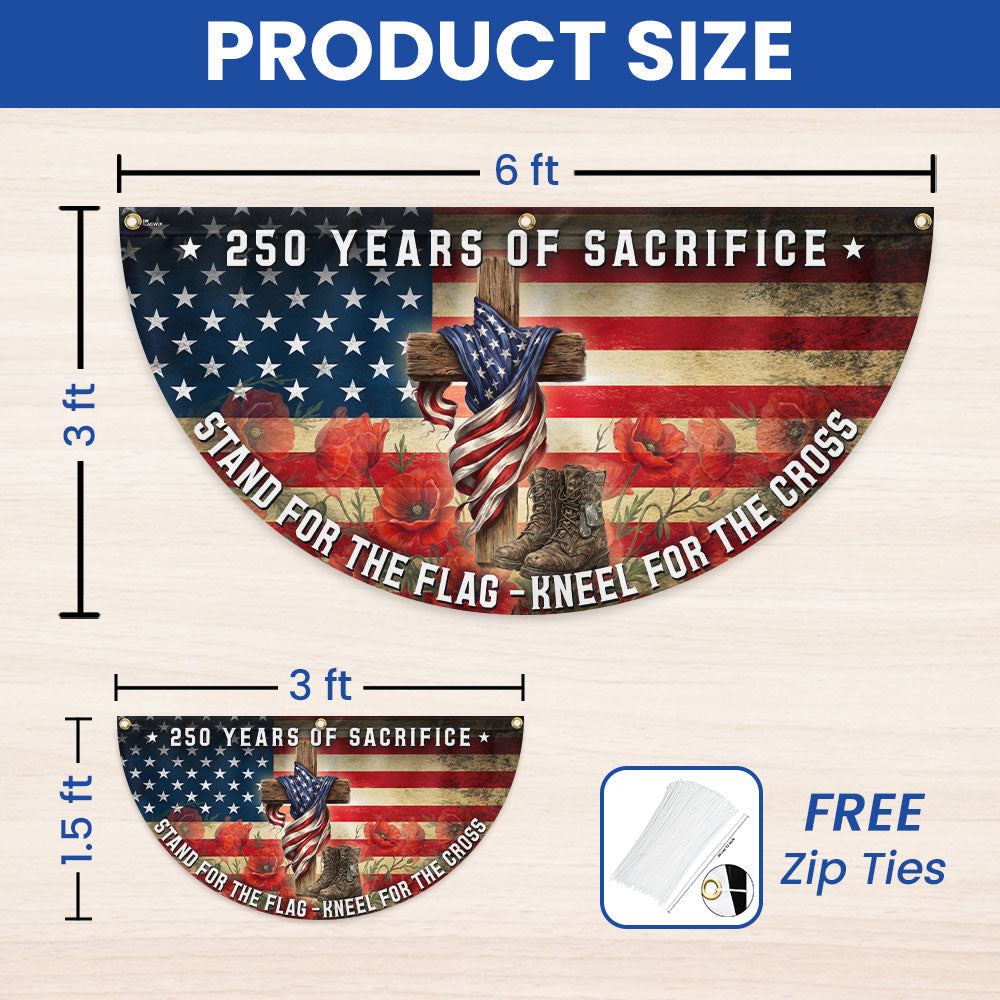 250 Years of Sacrifice Cross Boots Red Poppy Vintage Flagwix Fan Flag