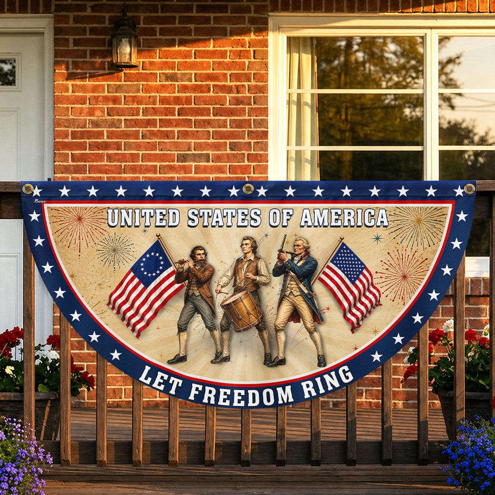 Spirit of 76 Flag, United States of America Let Freedom Ring 250 Retro Fan Flag