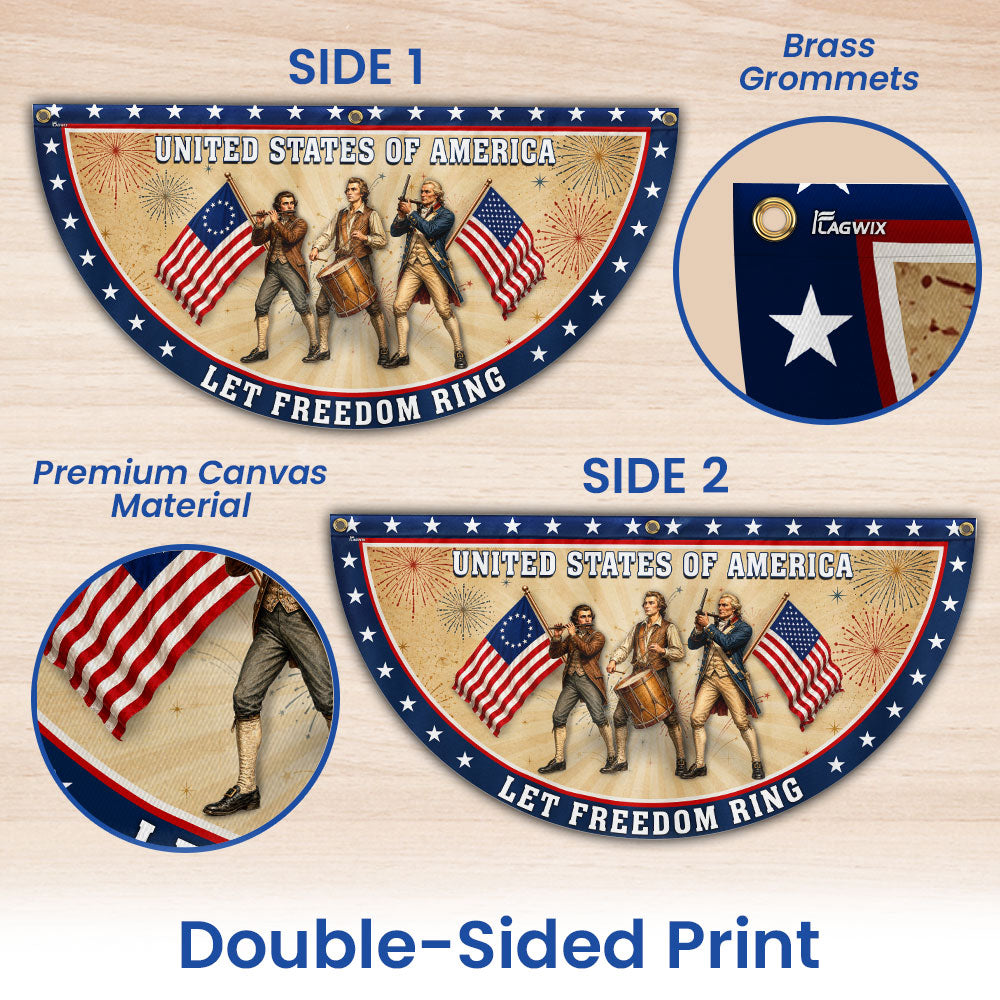 Spirit of 76 Flag, United States of America Let Freedom Ring 250 Retro Fan Flag