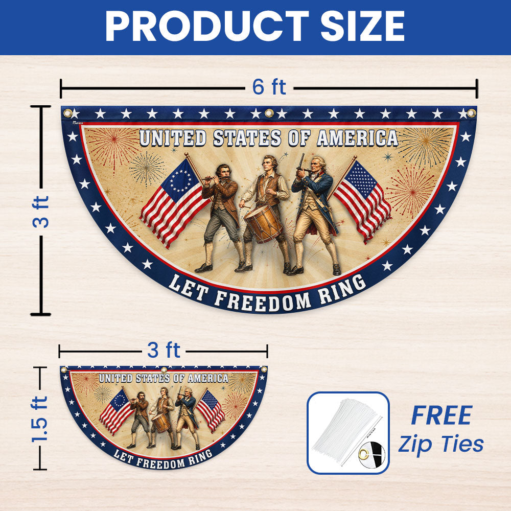 Spirit of 76 Flag, United States of America Let Freedom Ring 250 Retro Fan Flag