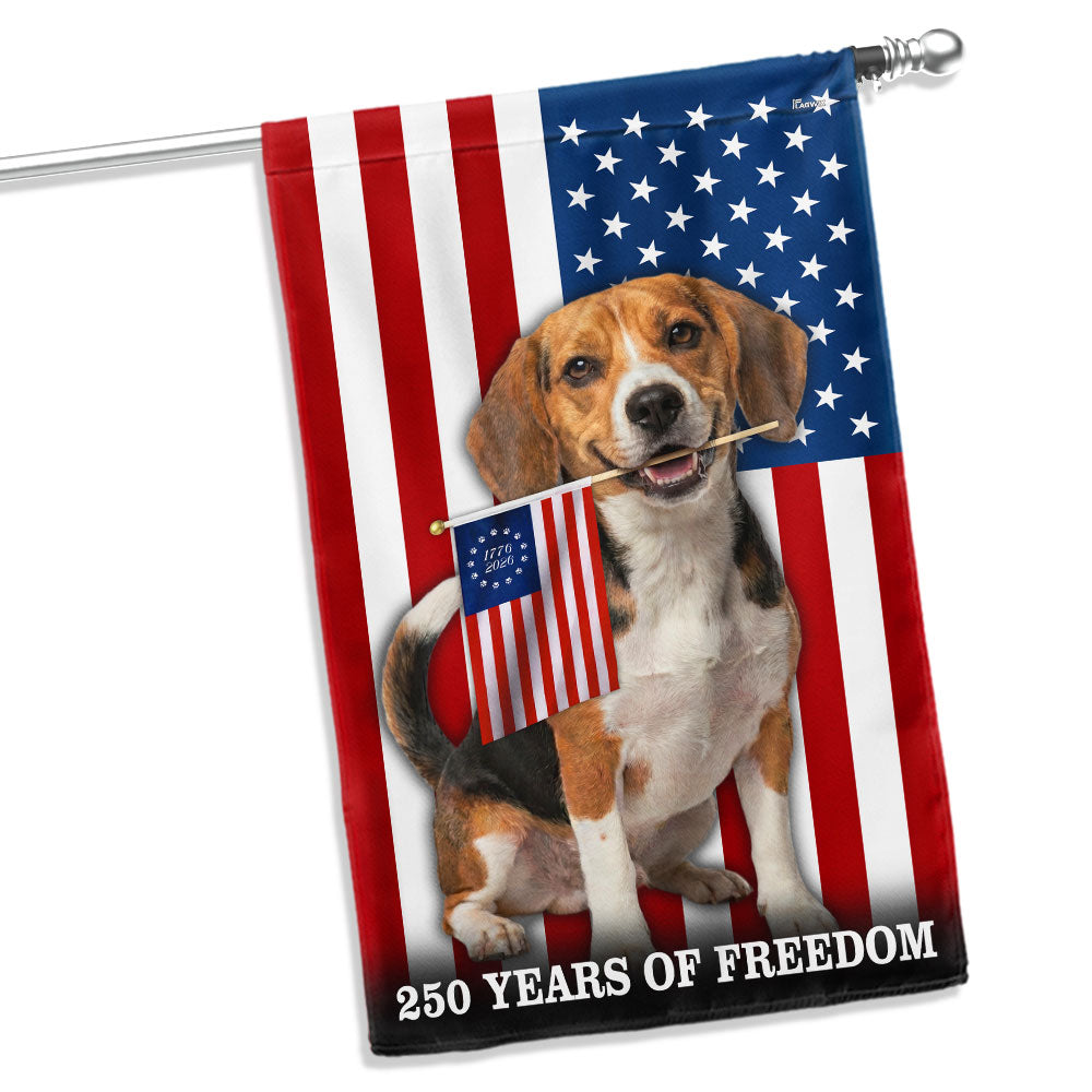 Dog American Flag, 250 Years of Freedom Beagle Dog US Flag