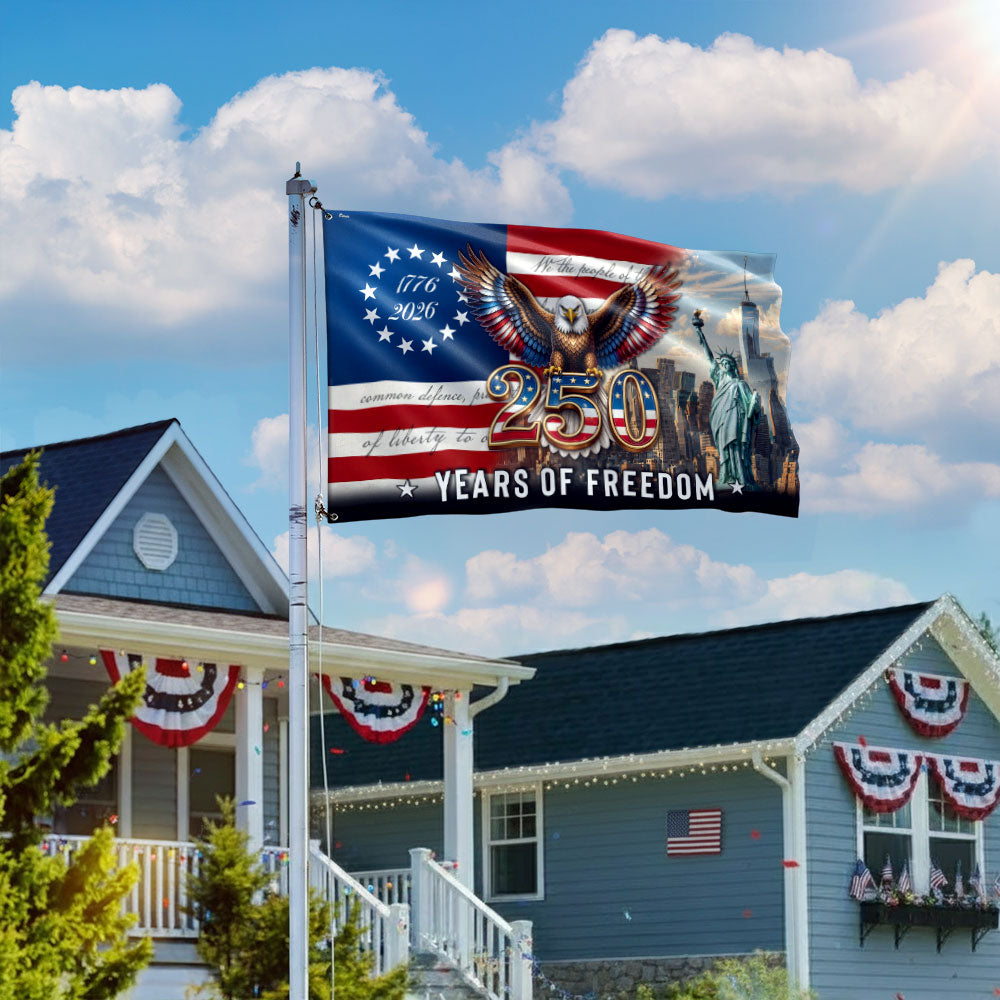 Betsy Ross Flag, 250 Years of Freedom Liberty We The People Grommet Flag