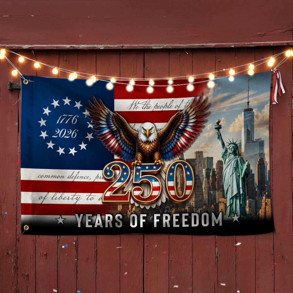 Betsy Ross Flag, 250 Years of Freedom Liberty We The People Grommet Flag