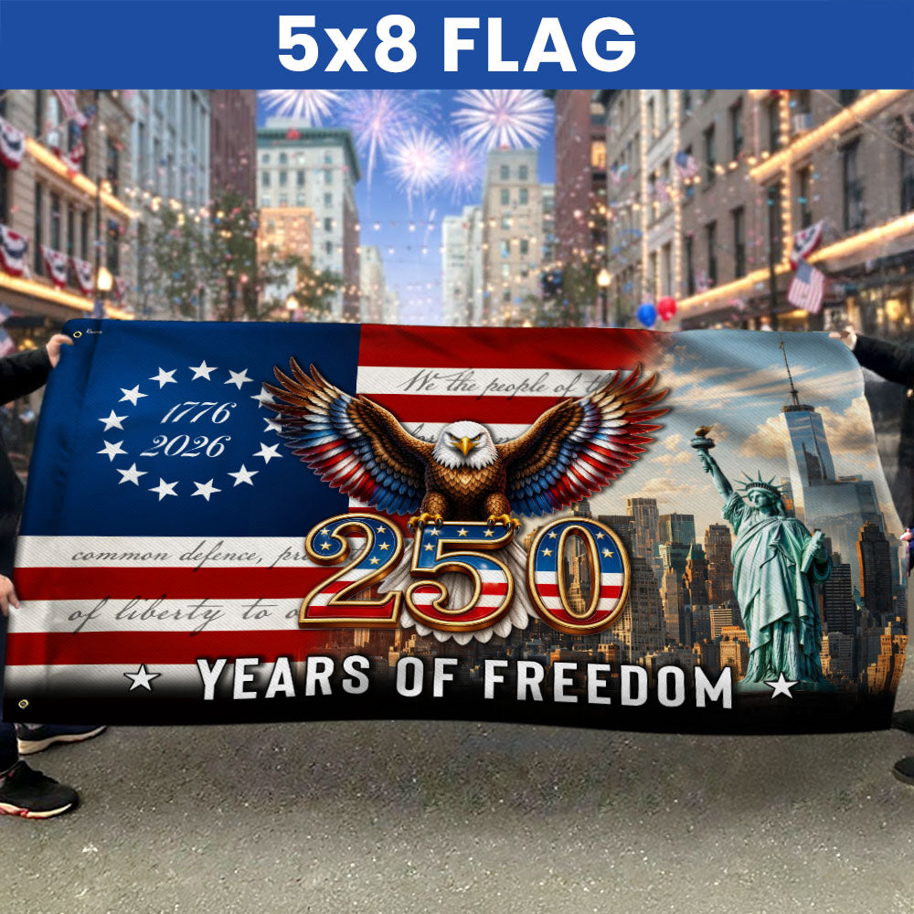 Betsy Ross Flag, 250 Years of Freedom Liberty We The People Grommet Flag