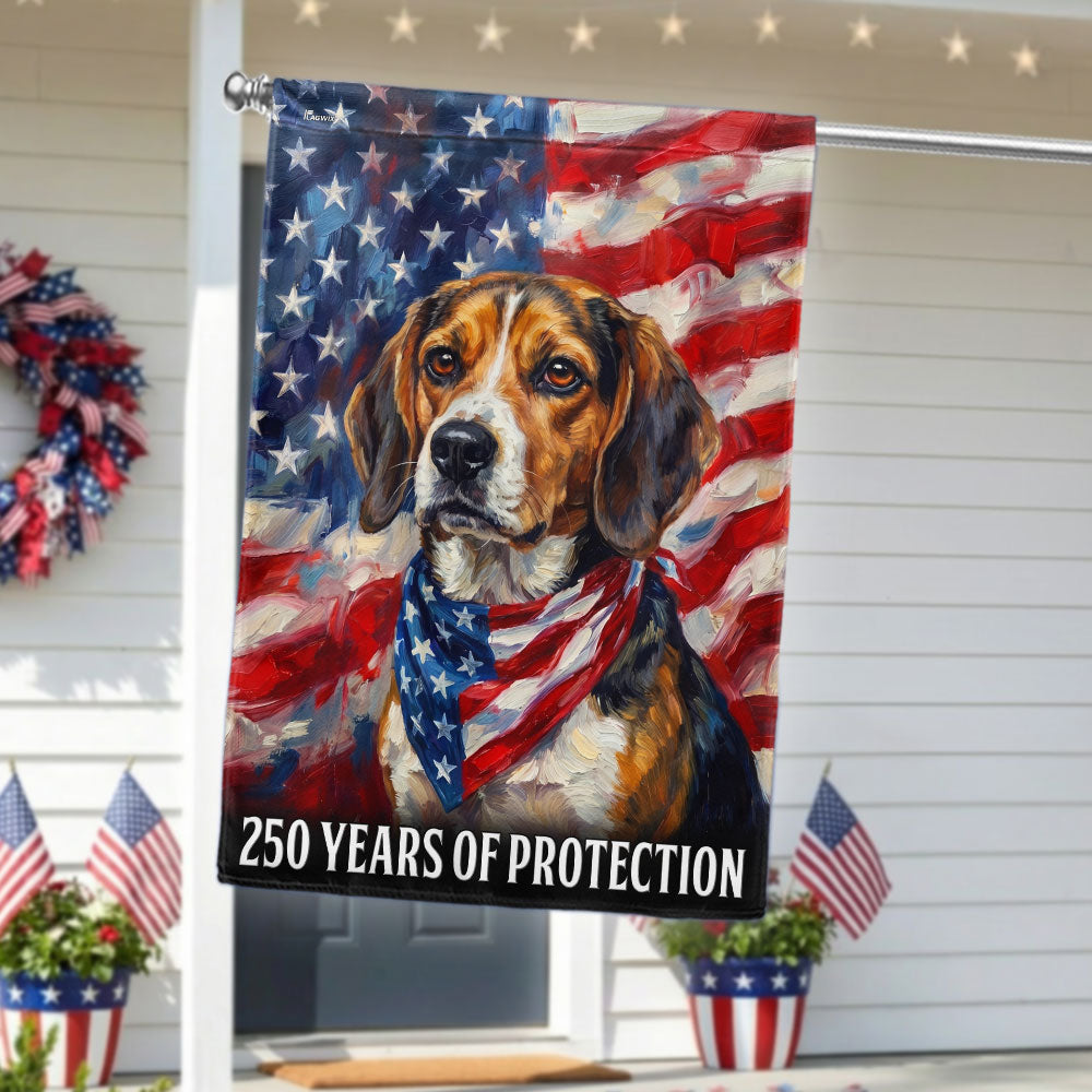 Dog American Flag, 250 Years of Protection Beagle Dog US Flag