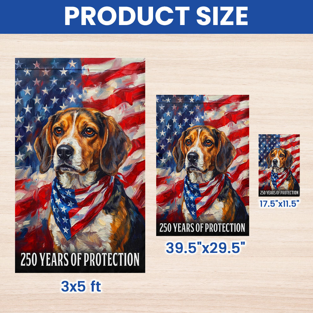 Dog American Flag, 250 Years of Protection Beagle Dog US Flag