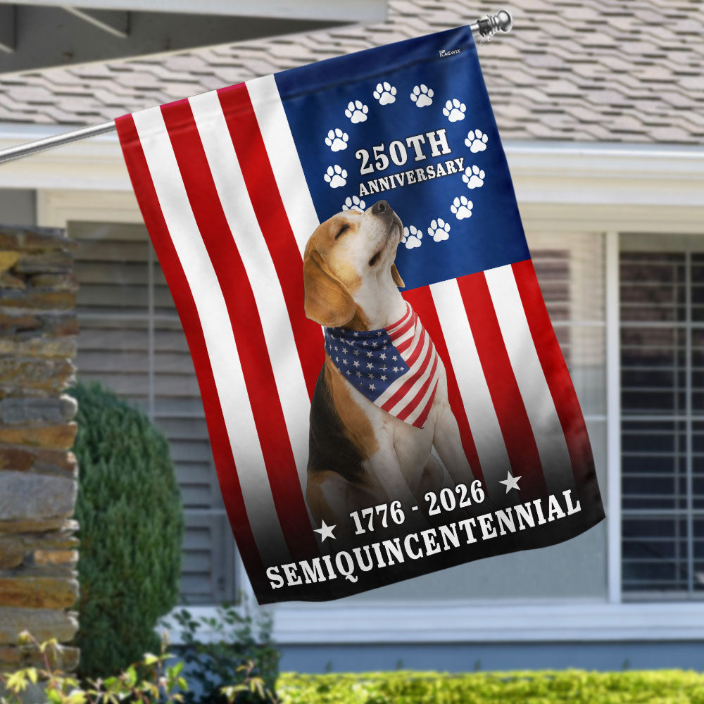 Dog American Flag, 250th Anniversary Semiquincentennial Beagle US Flag