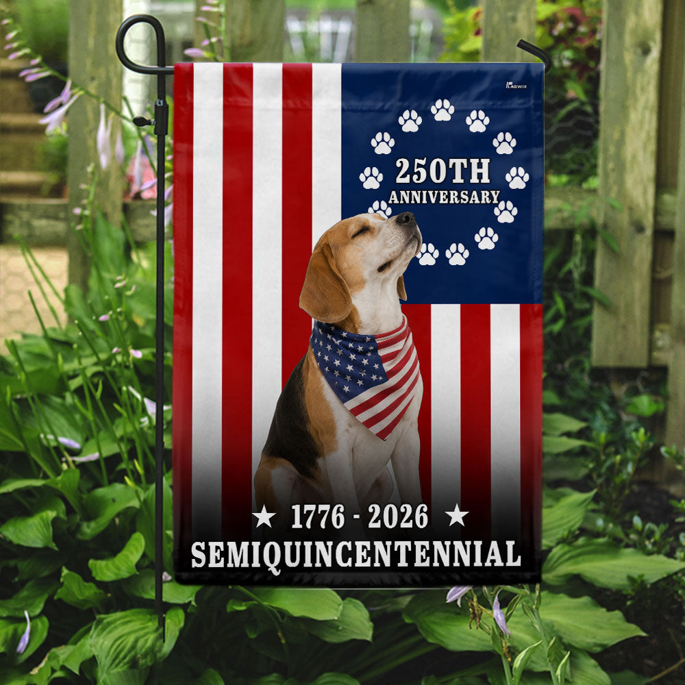 Dog American Flag, 250th Anniversary Semiquincentennial Beagle US Flag
