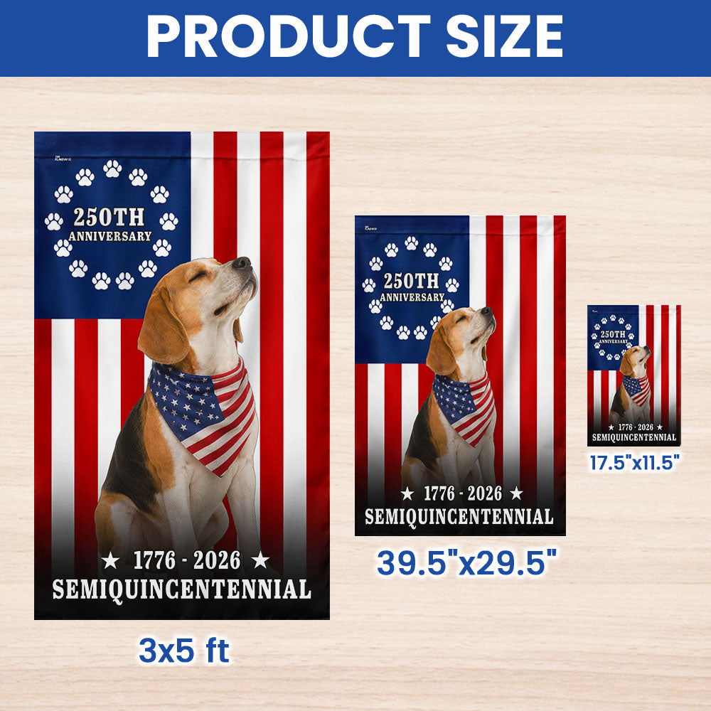 Dog American Flag, 250th Anniversary Semiquincentennial Beagle US Flag