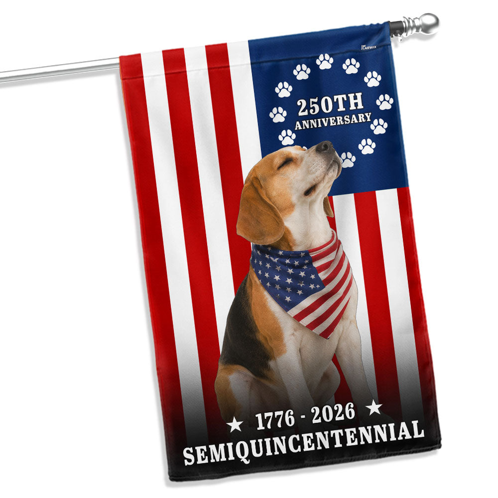 Dog American Flag, 250th Anniversary Semiquincentennial Beagle US Flag
