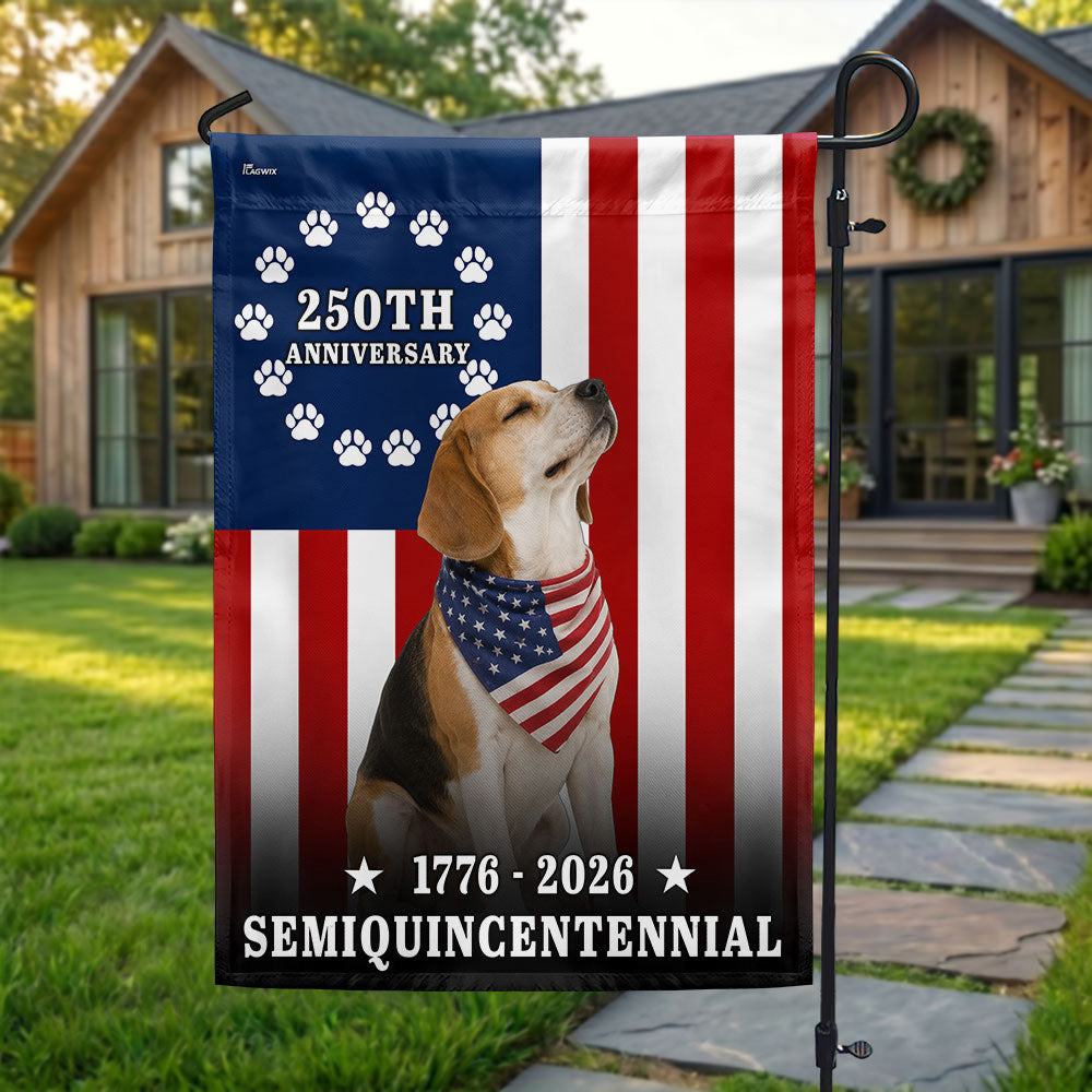 Dog American Flag, 250th Anniversary Semiquincentennial Beagle US Flag
