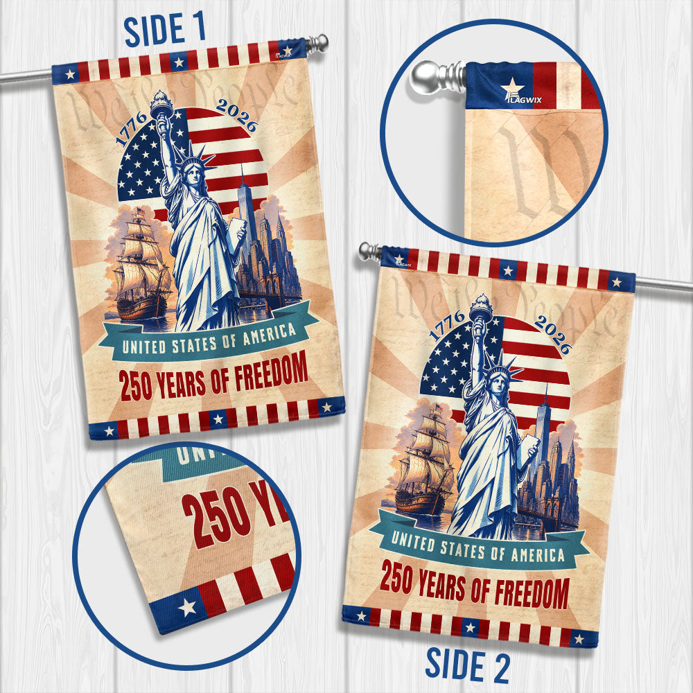 Patriotic Flag, 250 Years of Freedom Liberty Vintage American Flag