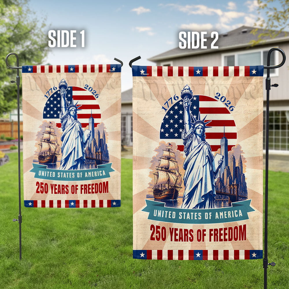 Patriotic Flag, 250 Years of Freedom Liberty Vintage American Flag