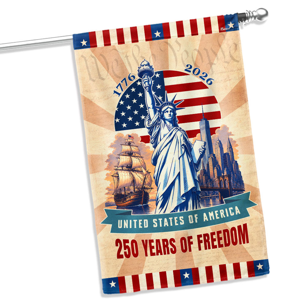 Patriotic Flag, 250 Years of Freedom Liberty Vintage American Flag