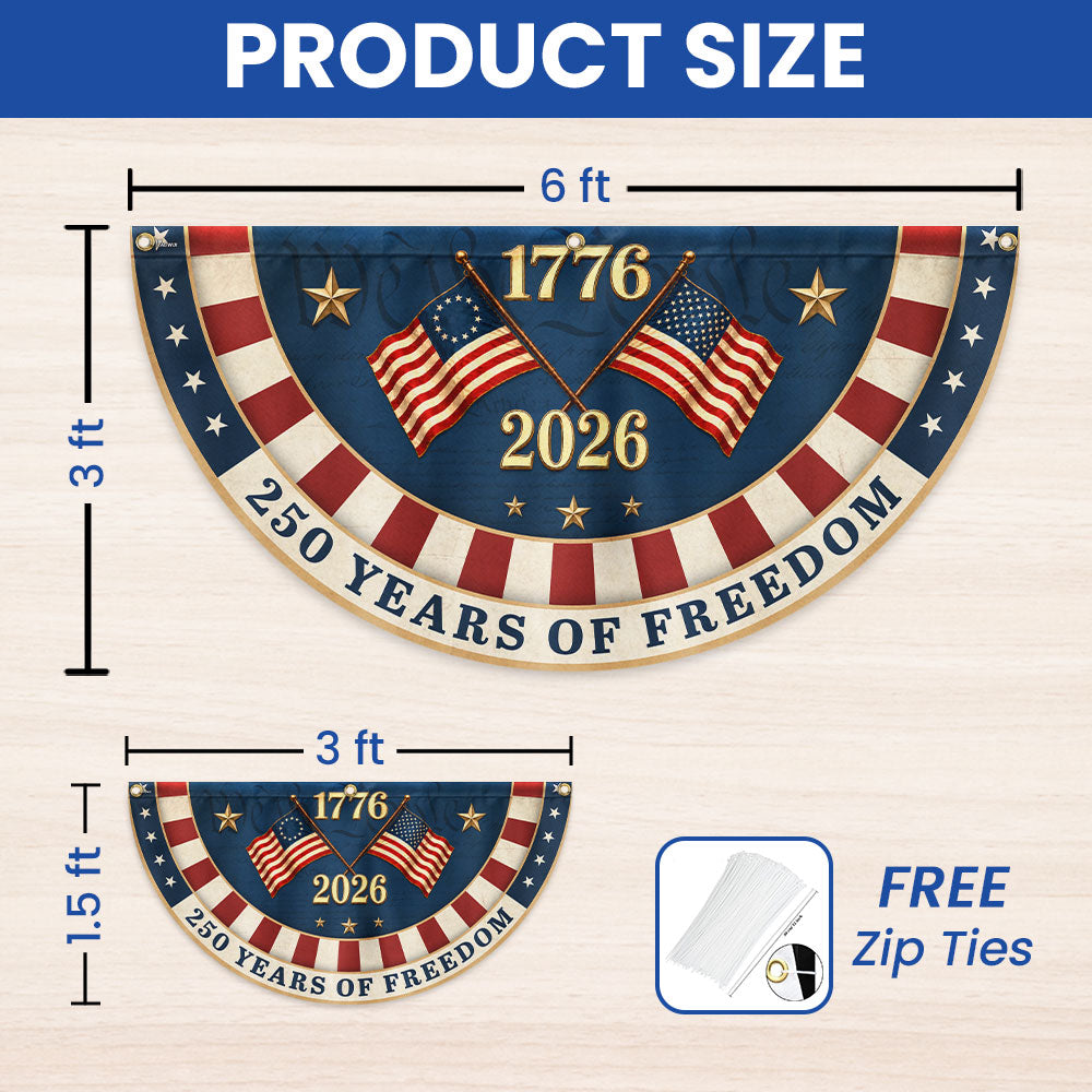 250 Years of Freedom Betsy Ross American Fan Flag for Patriotic Decor
