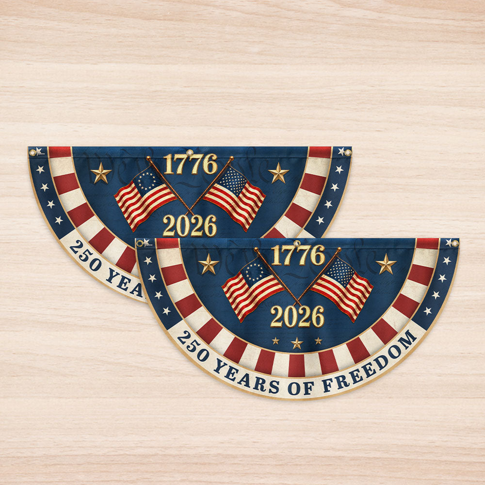 250 Years of Freedom Betsy Ross American Fan Flag for Patriotic Decor