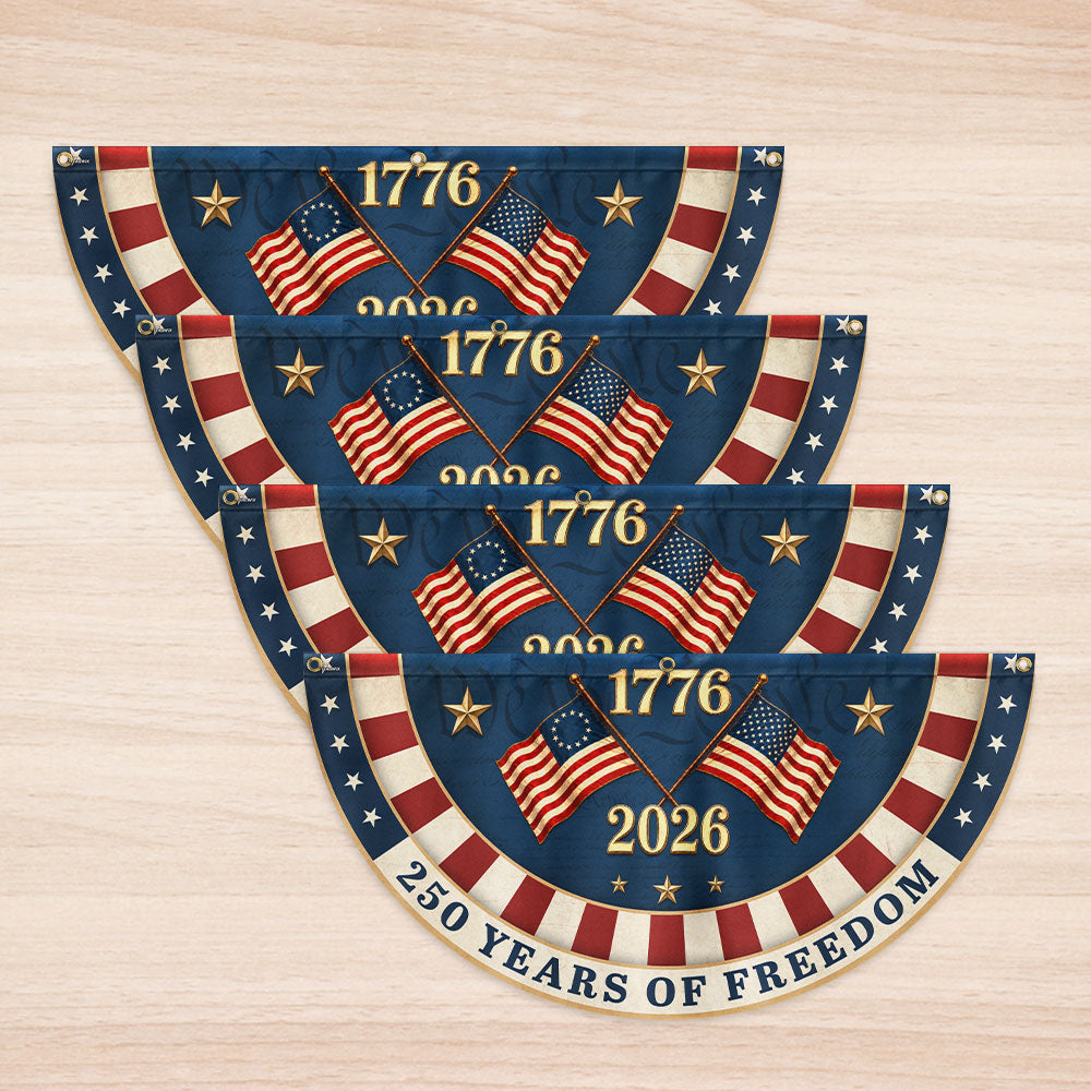 250 Years of Freedom Betsy Ross American Fan Flag for Patriotic Decor