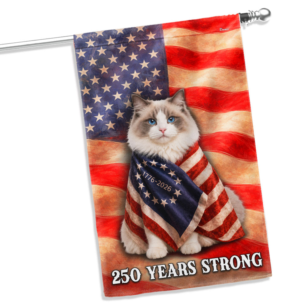 Ragdoll American Patriot Flag, 250 Years Strong Cat US Flag