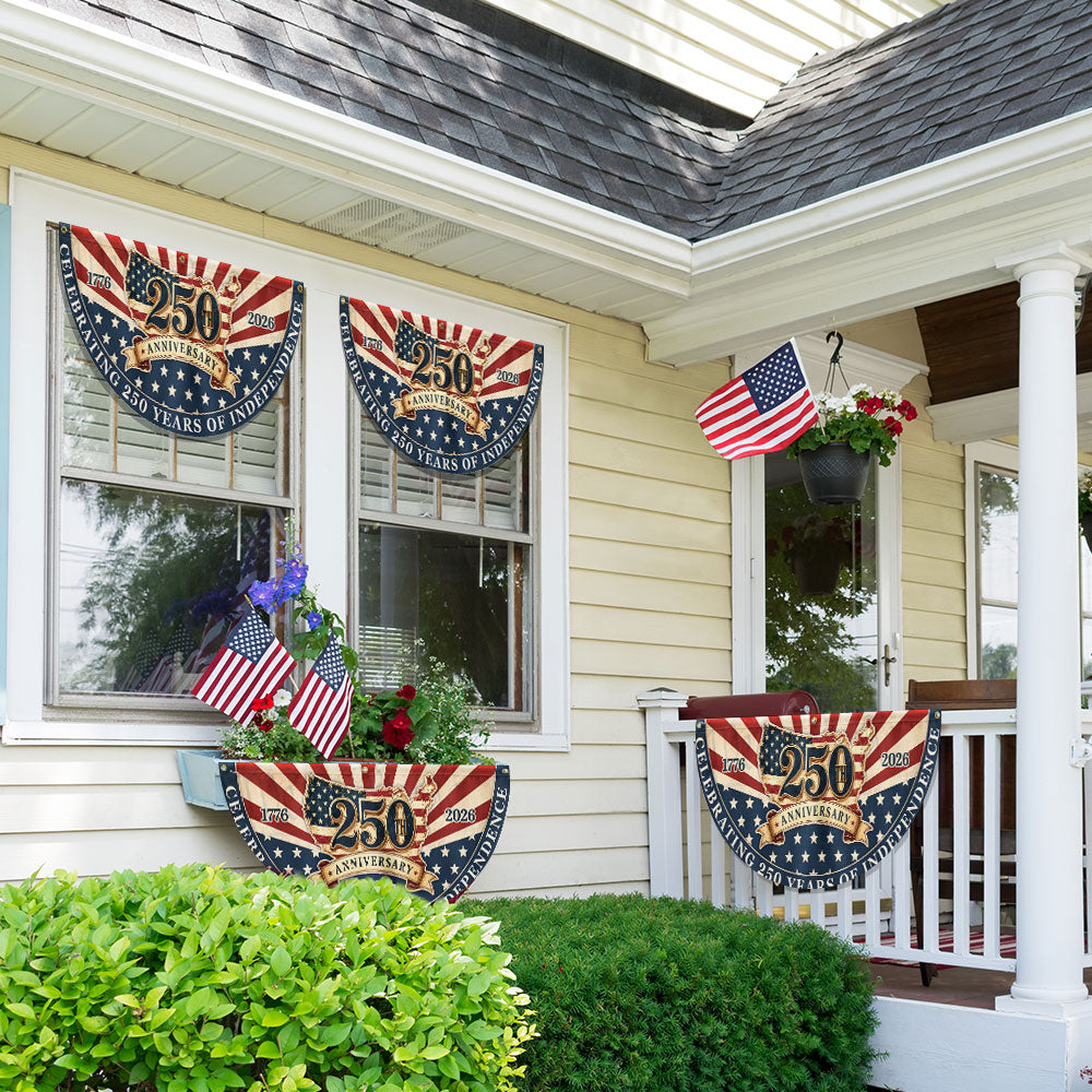 Celebrating 250 Years of Independence American Maps Retro Fan Flag