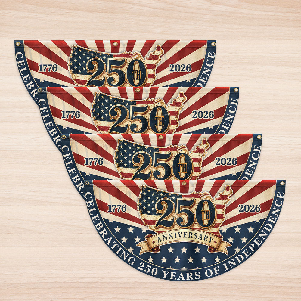 Celebrating 250 Years of Independence American Maps Retro Fan Flag