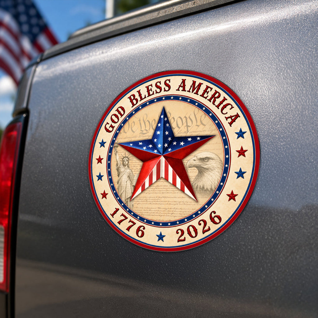 God Bless America 1776 2026 We The People Car Magnet