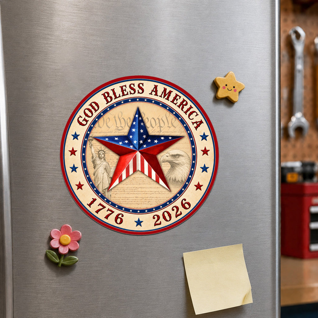 God Bless America 1776 2026 We The People Car Magnet