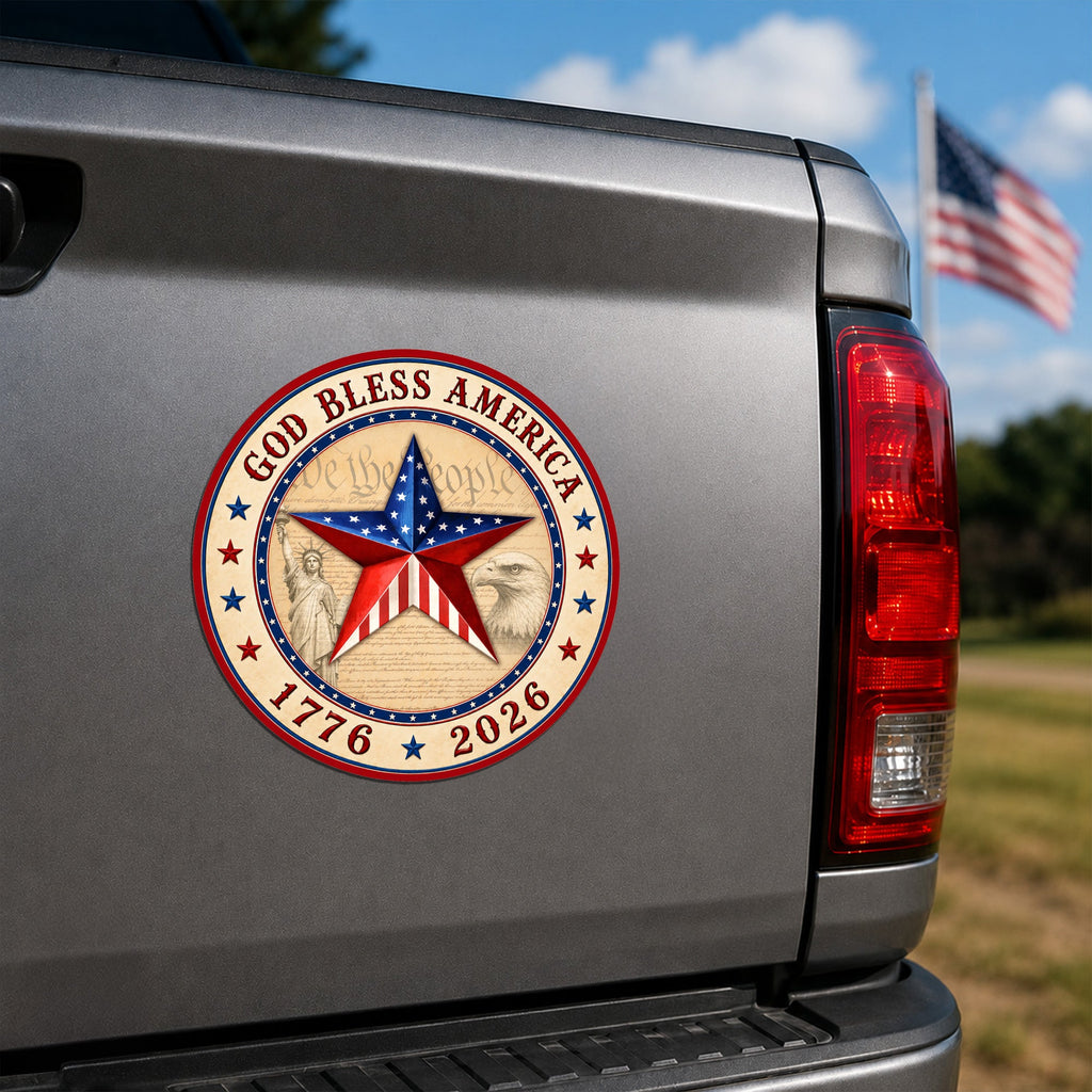 God Bless America 1776 2026 We The People Car Magnet