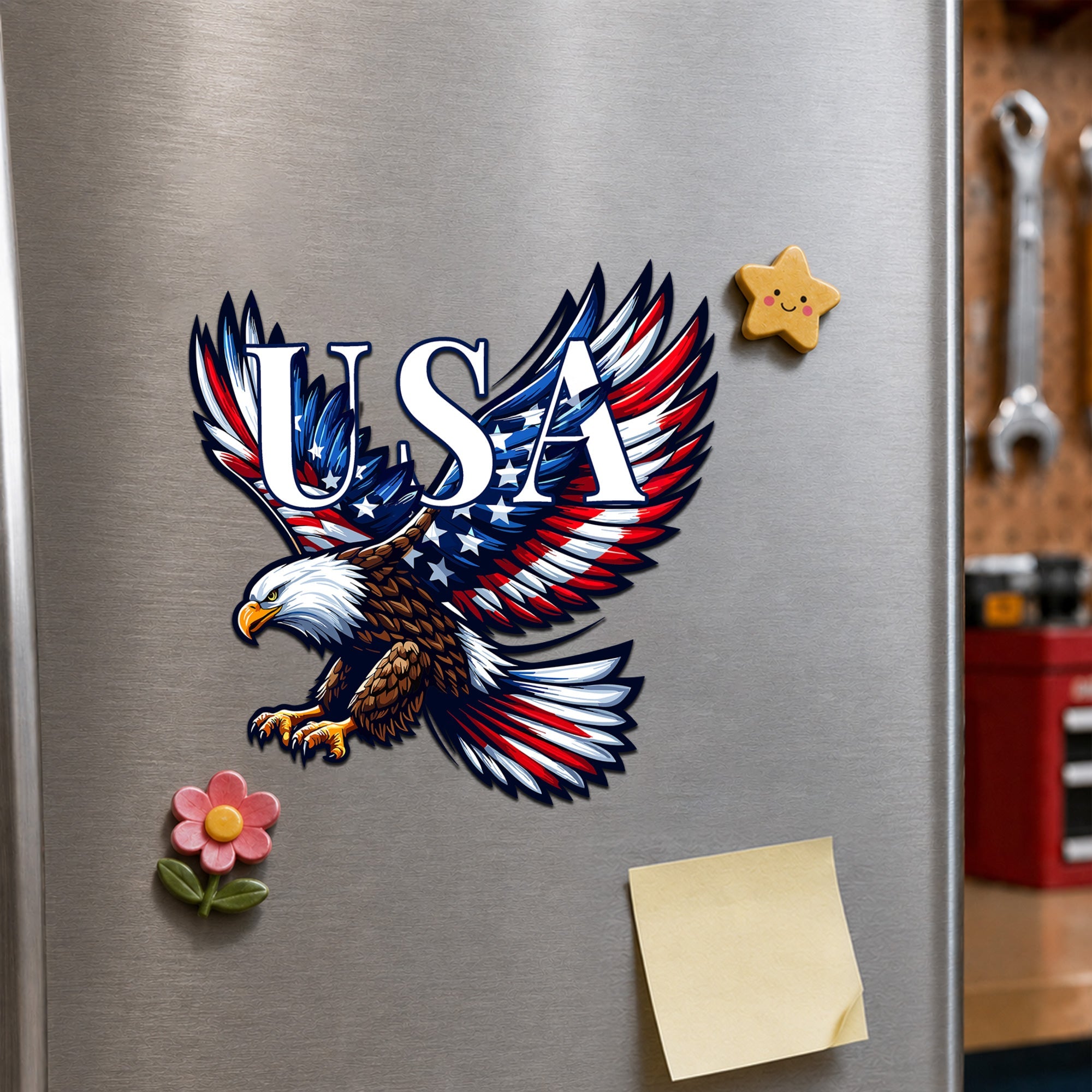 USA 250th Anniversary Bald Eagle Patriotic Car Magnet for Decor