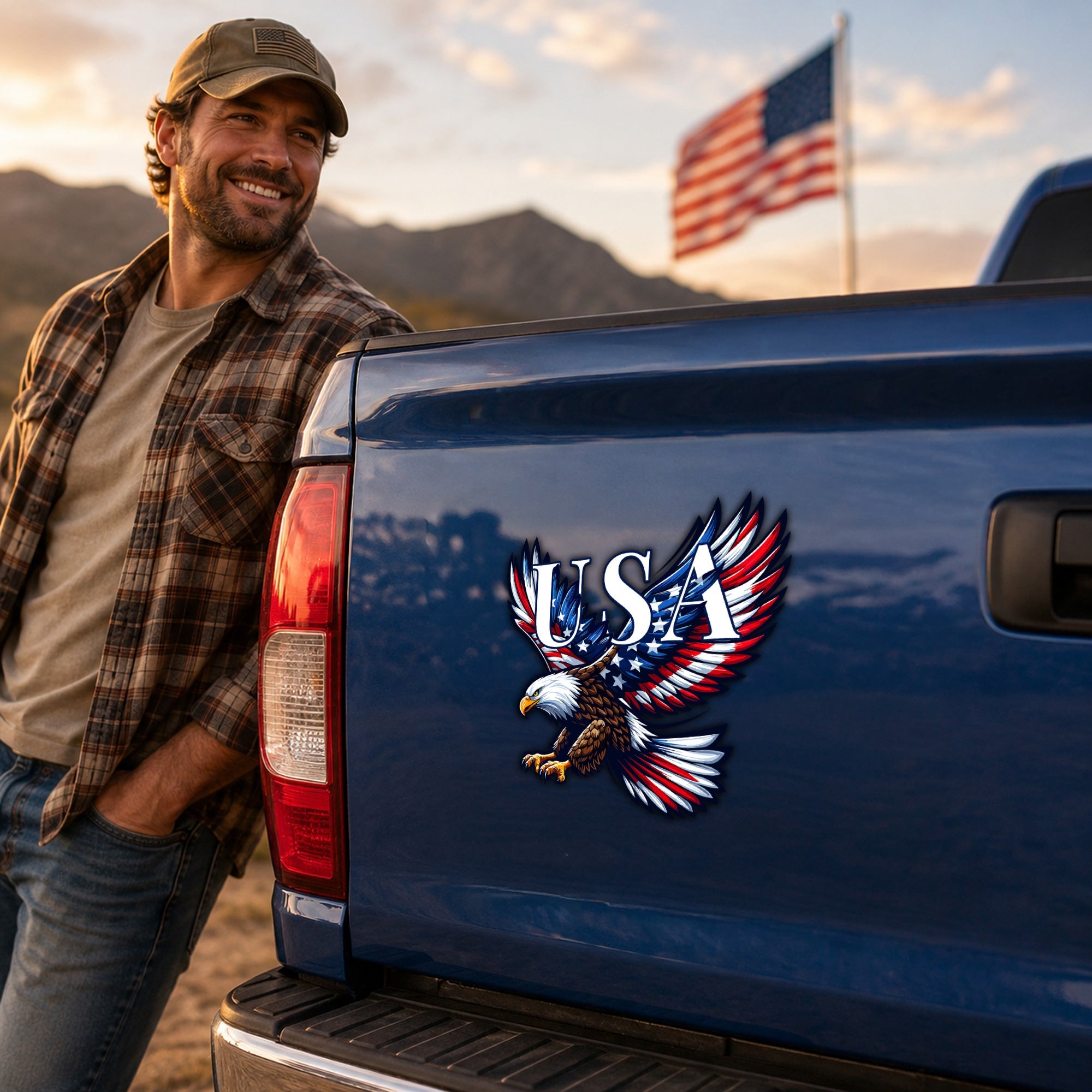 USA 250th Anniversary Bald Eagle Patriotic Car Magnet for Decor