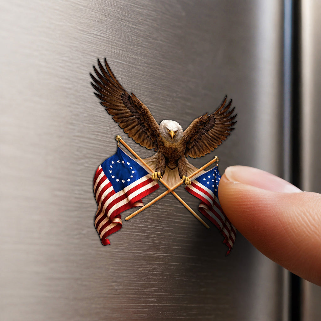 Bald Eagle Betsy Ross USA Flag Vehicle Magnet for 250th Anniversary