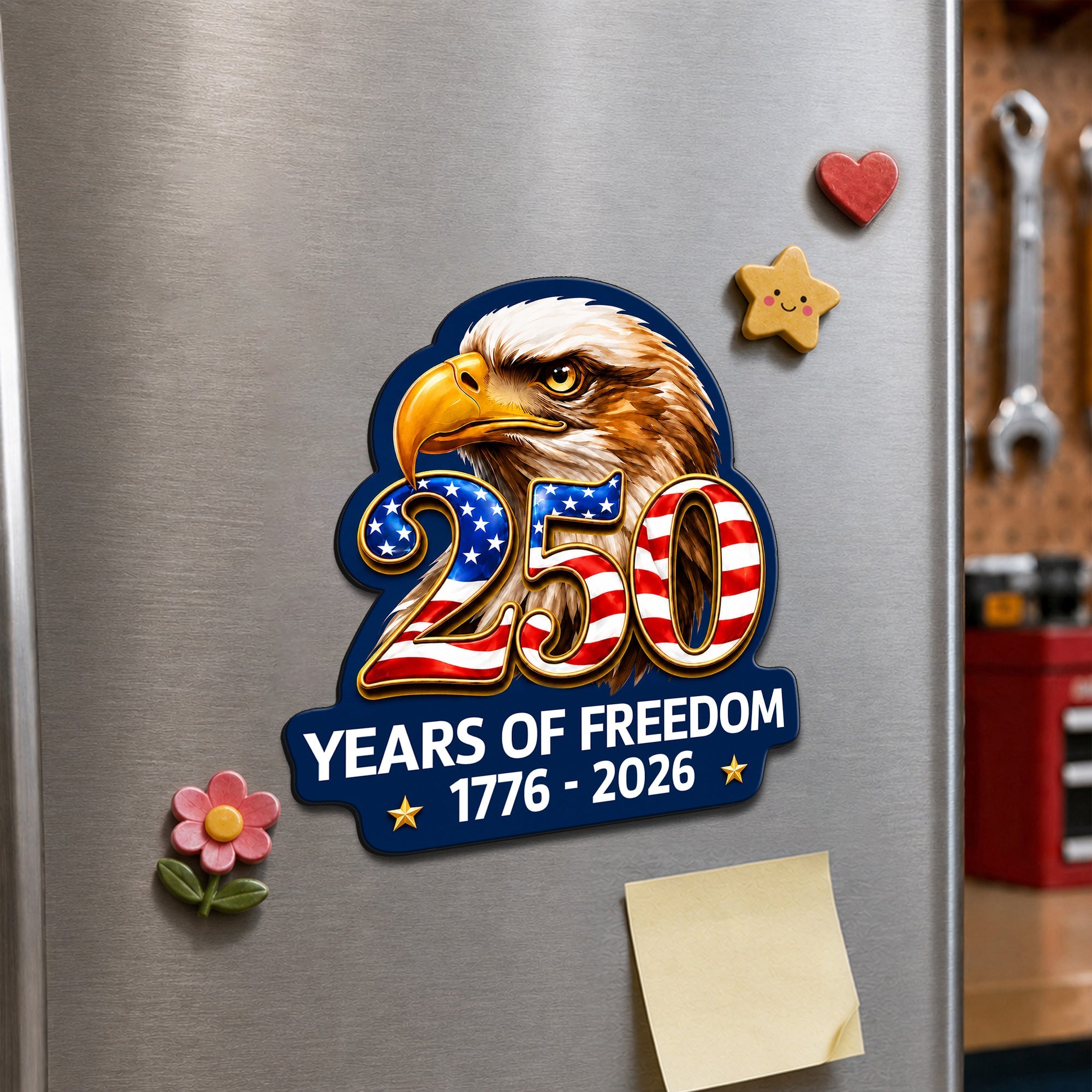 Patriotic Eagle 250 Years of Freedom Car Magnet for Patriotic Decor