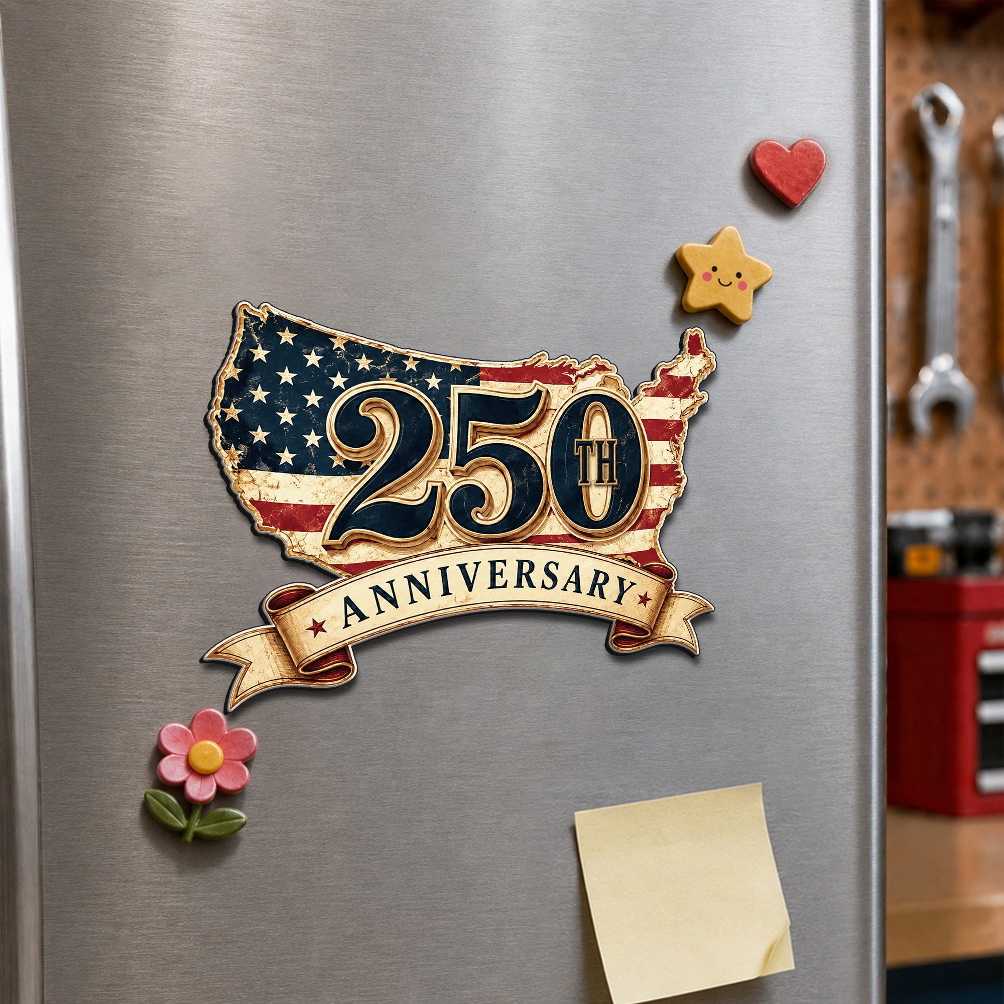 Celebrating 250 Years of Independence American Maps Retro Car Magnet