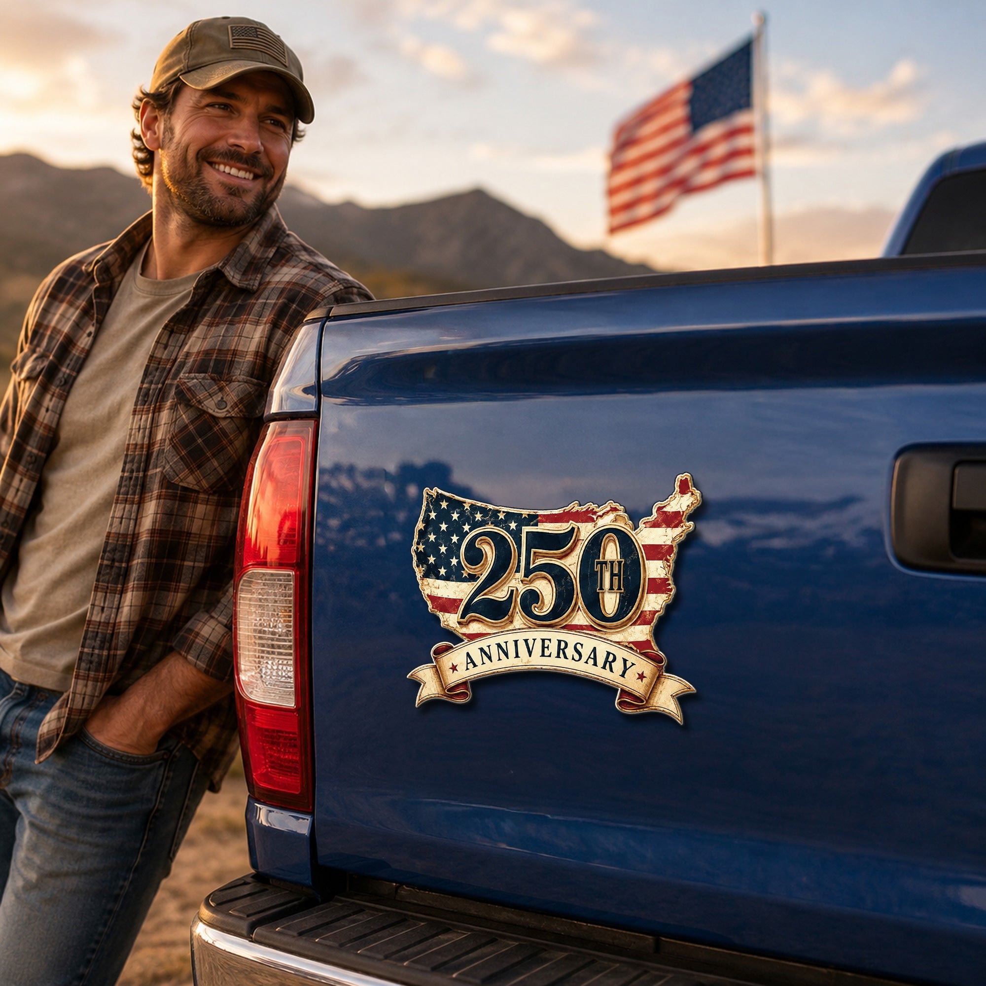 Celebrating 250 Years of Independence American Maps Retro Car Magnet