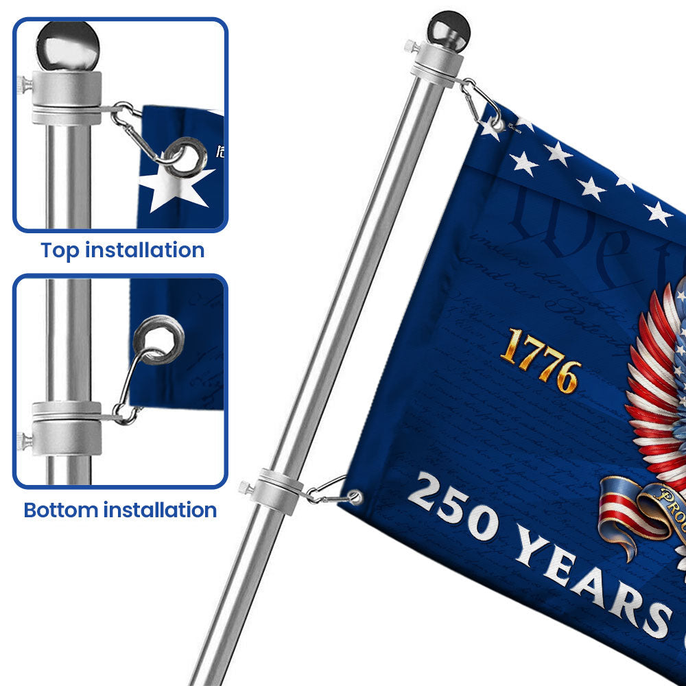 250 Years of Freedom Patriotic Eagle Proud To Be American Grommet Flag