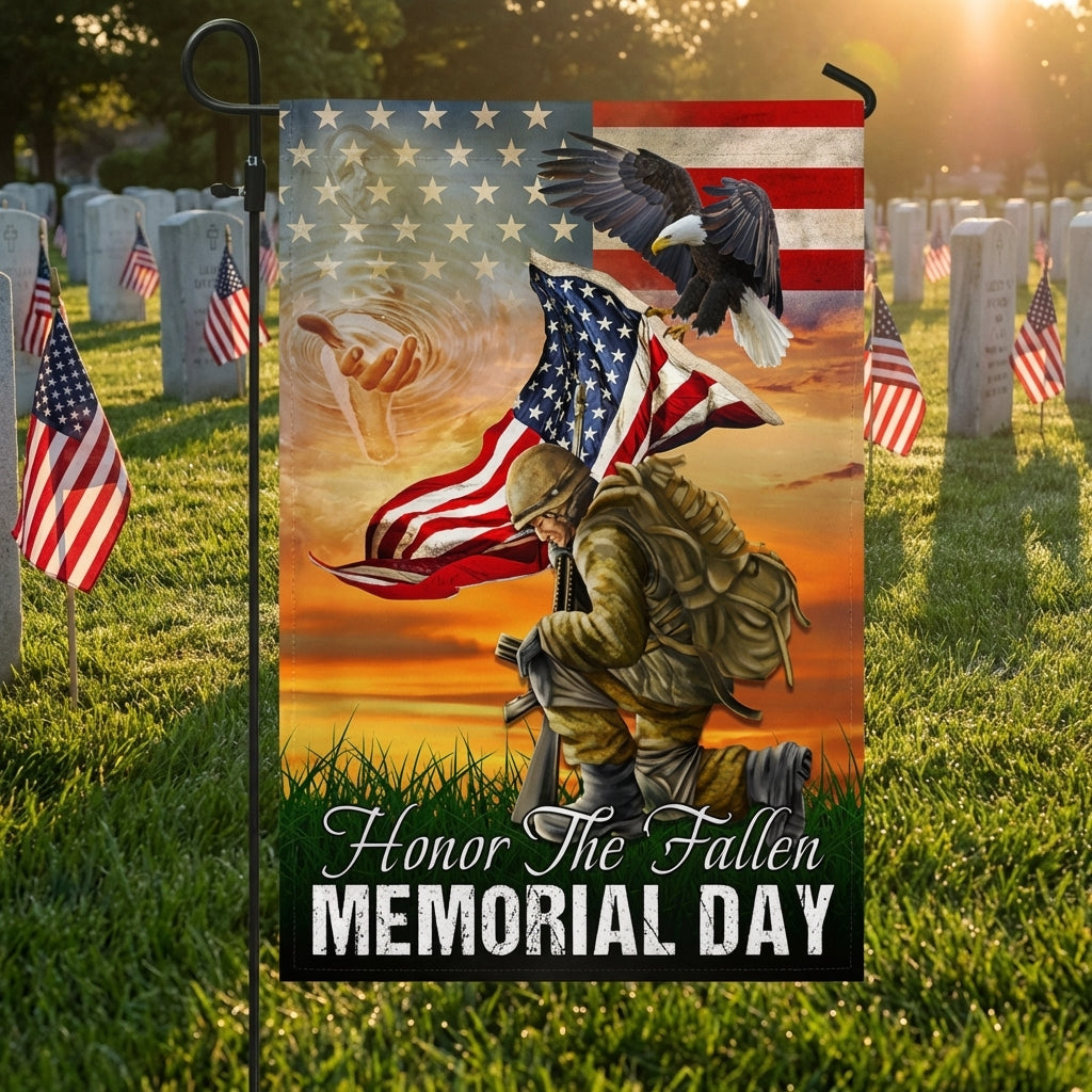 Memorial Day US Veteran Honor The Fallen Flag