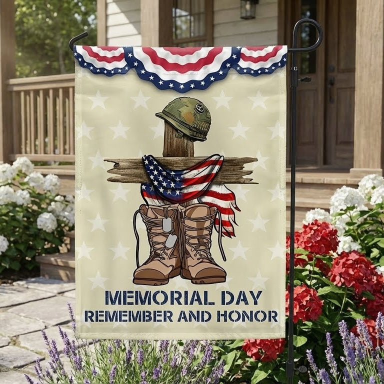 Memorial Day Flag Remember and Honor flag, Double side printed