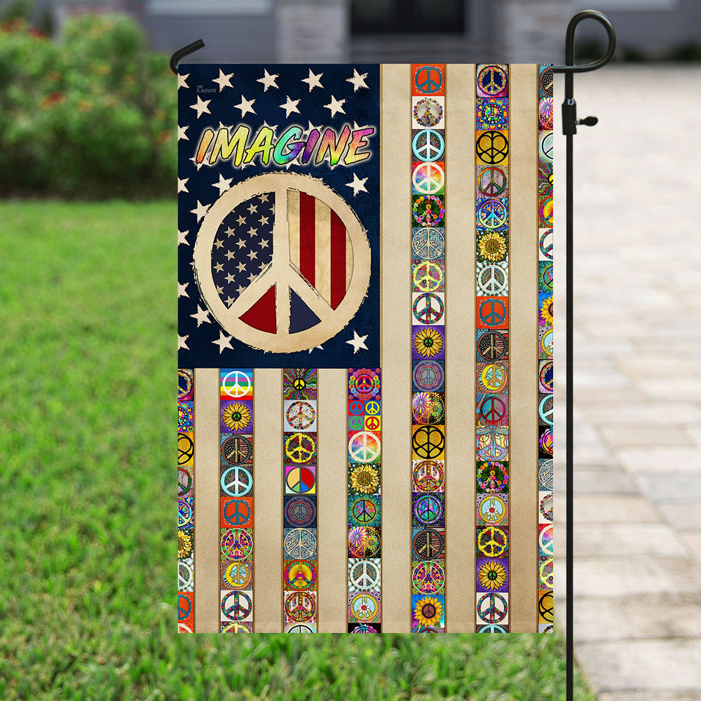 Peace Sign Hippie Flag