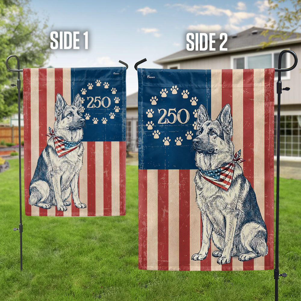 Betsy Ross Paw Prints Dog German Shepherd Flag for 250th Anniversary