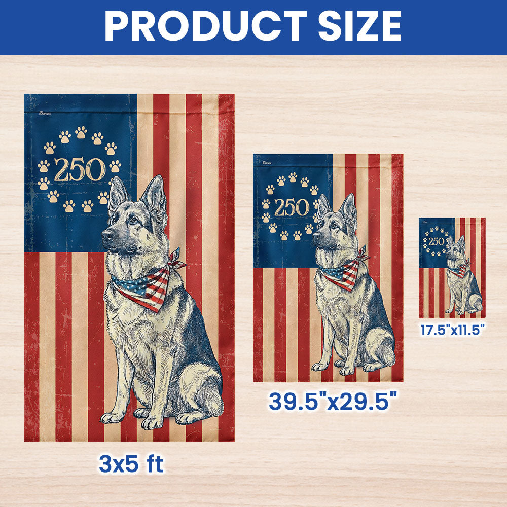 Betsy Ross Paw Prints Dog German Shepherd Flag for 250th Anniversary