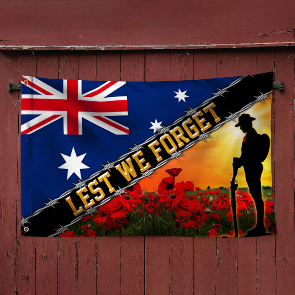 Australia Flag, Australia Day Flag Poppy. Lest We Forget, Gromet Flag