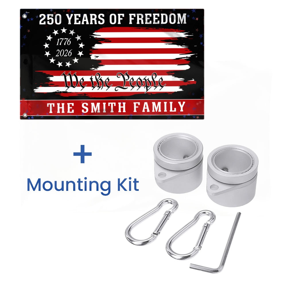 America 250th Anniversary 1776 2026 Custom Flag, Personalized We The People Patriotic Grommet Flag