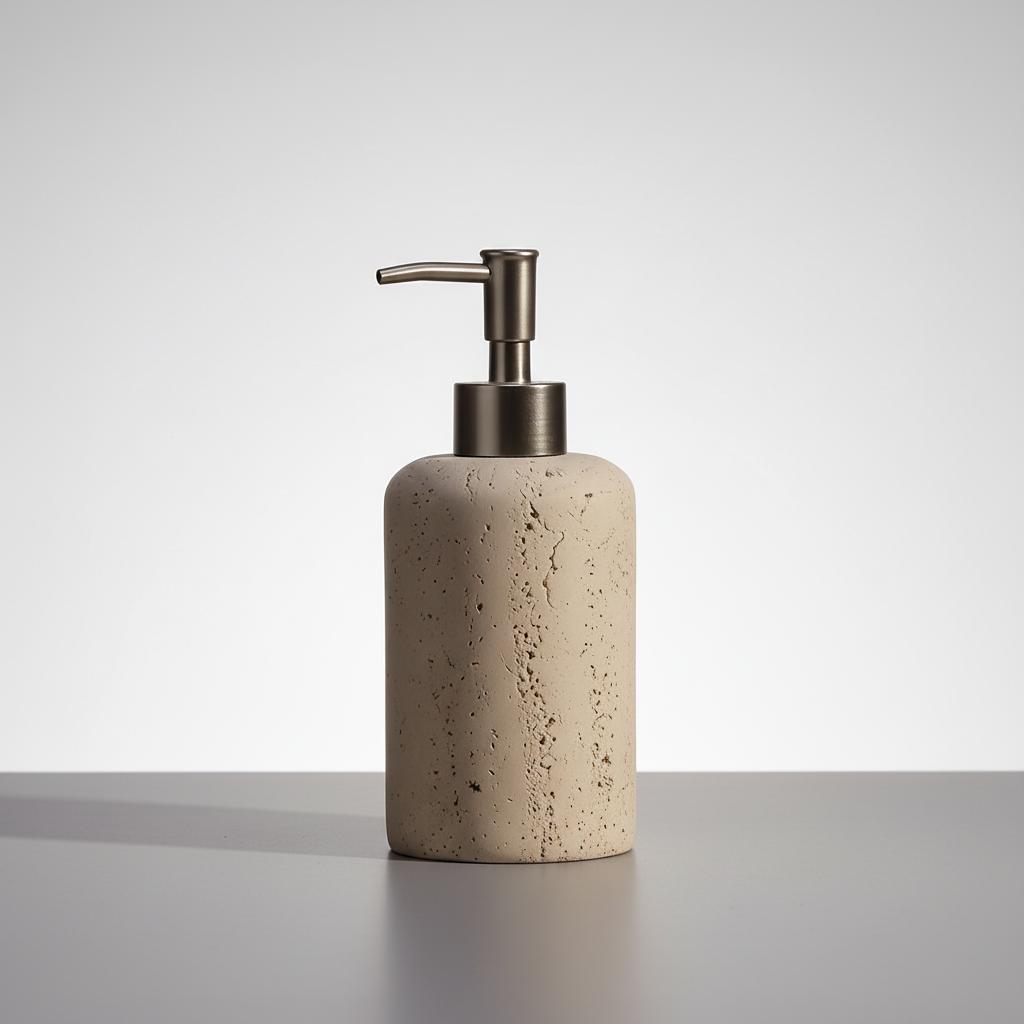 Resin soap dispenser with stainless steel pump - Stonelette