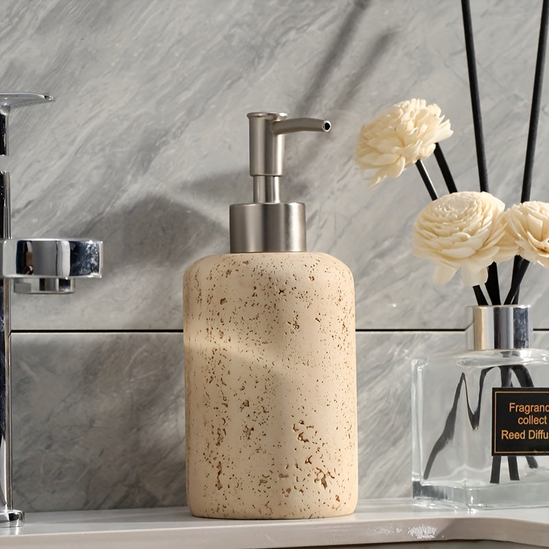 Resin soap dispenser with stainless steel pump - Stonelette