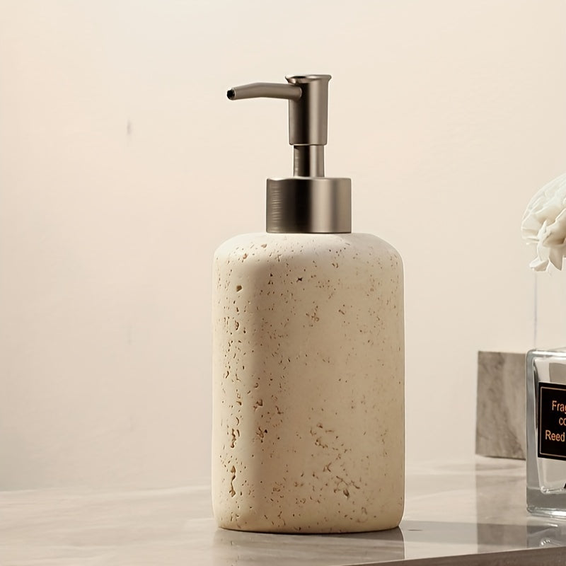 Resin soap dispenser with stainless steel pump - Stonelette