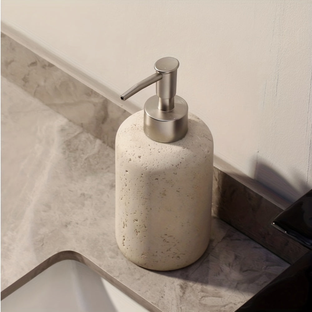Resin soap dispenser with stainless steel pump - Stonelette
