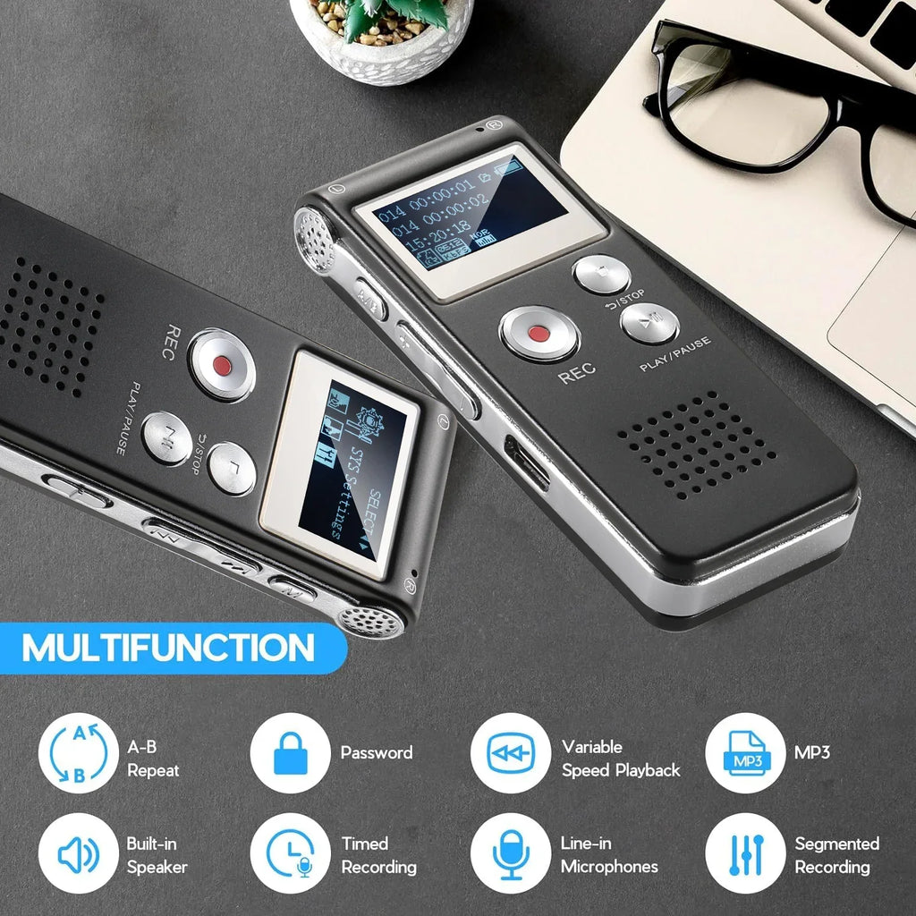Digital Voice Recorder with Voice Activation and WAV Recording, Pocket Sized