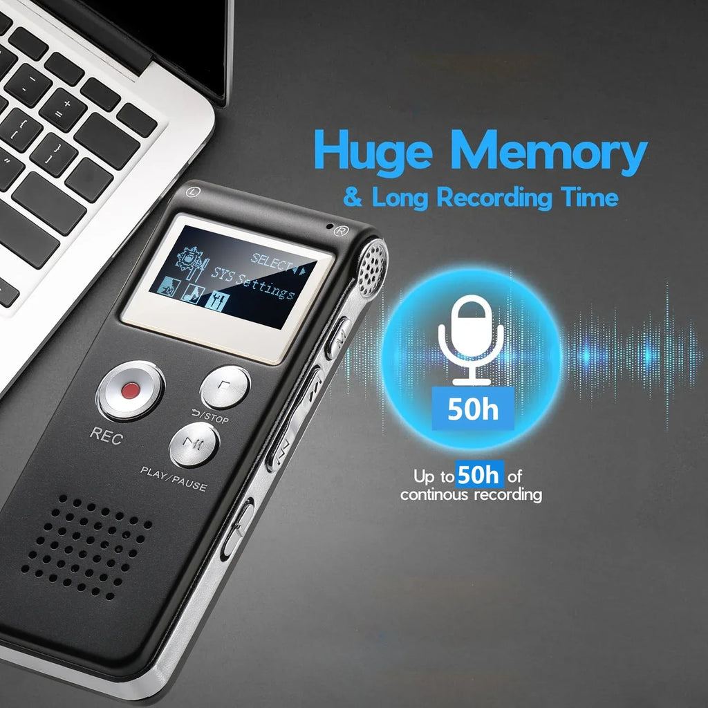 Digital Voice Recorder with Voice Activation and WAV Recording, Pocket Sized