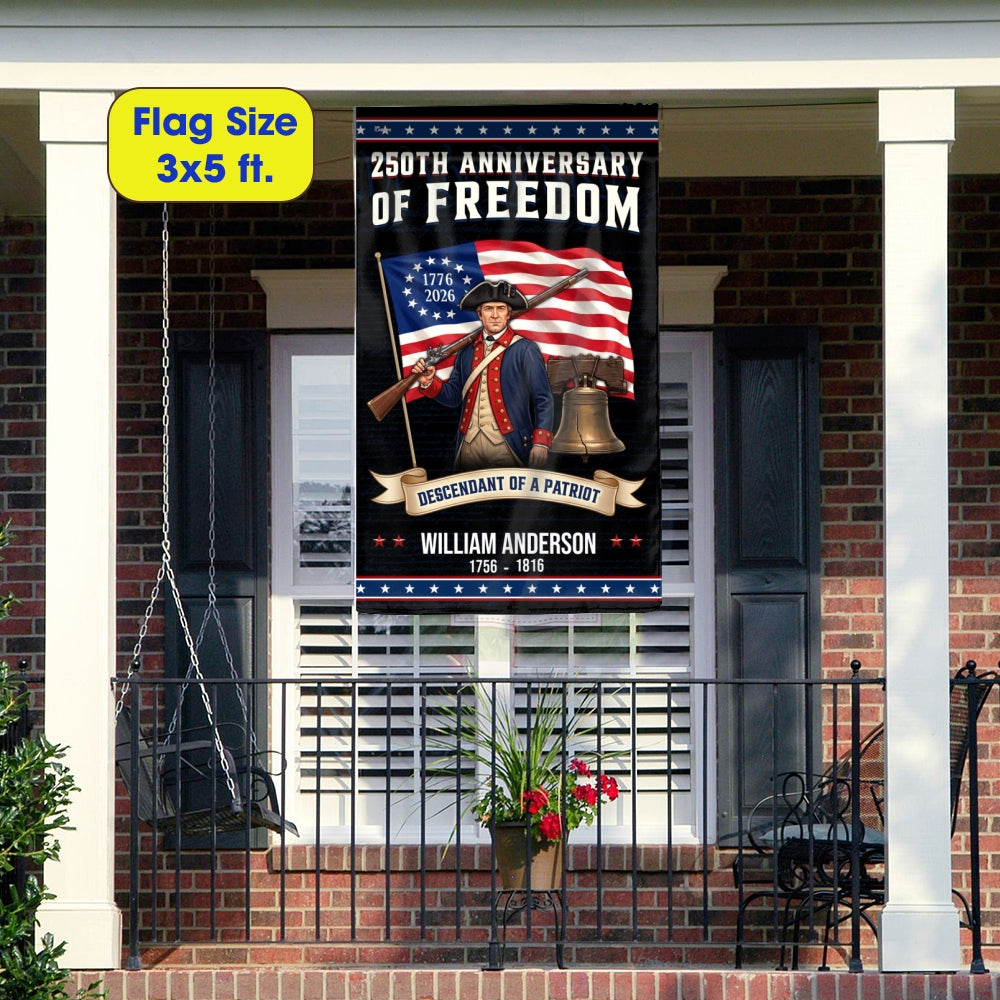Custom Descendant of A Patriot 250 Years Flagwix Flag for Indoor Outdoor