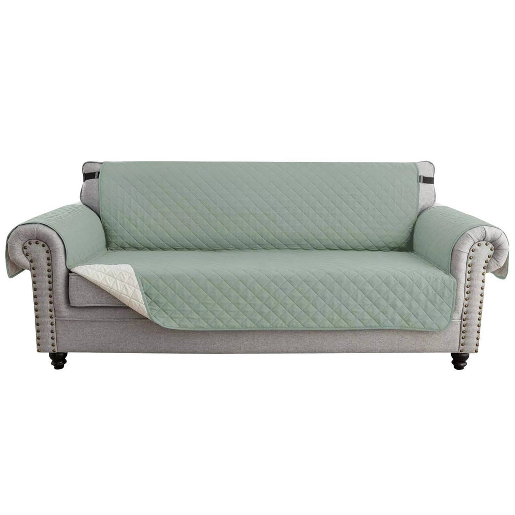 Reversible Sofa Cover for 3 Cushion Couch, Water Resistant Pet Protector with Elastic Straps