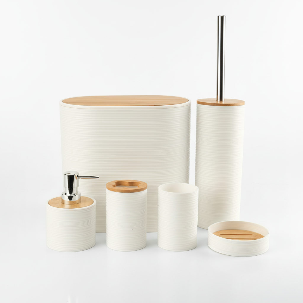 Six-Piece Bathroom Accessory Set - Bamborao